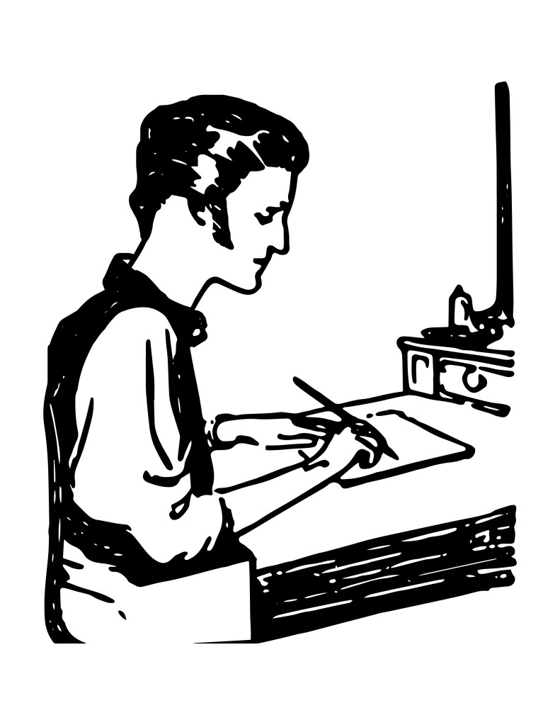 Man writing at desk